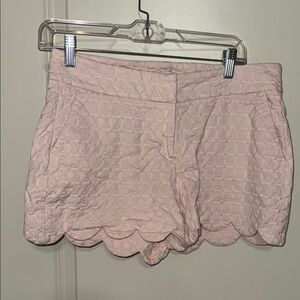 Pink Scalloped Women Shorts